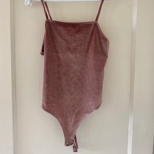 Pink Velvet body suit